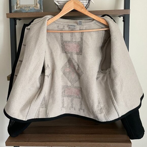 Gorgeous Chico's Short Wool Blend Coat, Size 12 - Picture 8 of 14